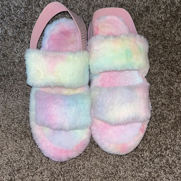 Multi colored faux fur slide - Picture 3 of 5